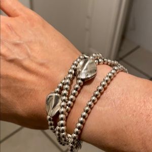Unode50 silvertone multi strand bracelet